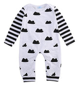 Newborn Baby Boy Girl Warm Long Sleeve Romper Outfits Jumpsuit Bodysuit Clothes - Free + Shipping