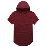 OLRIK Men's Hipster Hip Hop Hoodie Side Zipper Tshirt
