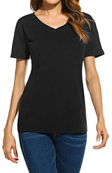 POGTMM Women Long Sleeve/Short Sleeve O-Neck Patchwork Casual Loose T-shirt Blouse Tops