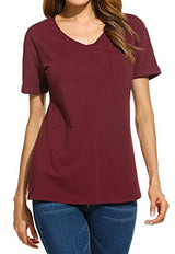 POGTMM Women Long Sleeve/Short Sleeve O-Neck Patchwork Casual Loose T-shirt Blouse Tops - Free + Shipping