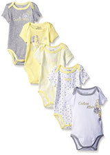 Calvin Klein Baby Girls' Assorted Short Sleeve Bodysuit (Pack of 5)