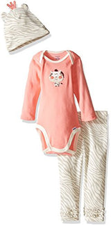 Gerber Baby Girls 3 Piece Set - Bodysuit, Cap and Pant