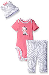 Gerber Baby Girls' 3 Piece Bodysuit, Cap, and Legging Set