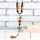 2017 New Peacock Necklace for Women Tassels Colorful Bead and Wood Boho bijoux Fashion jewelry Statement Necklace Maxi