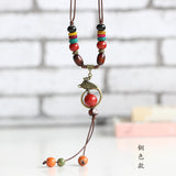 2017 New Peacock Necklace for Women Tassels Colorful Bead and Wood Boho bijoux Fashion jewelry Statement Necklace Maxi
